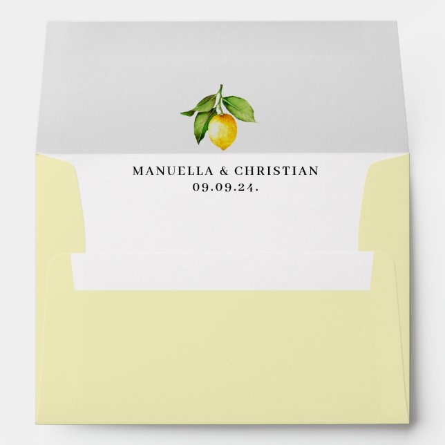 Yellow Lemon Return Address Envelope (Back (Bottom))