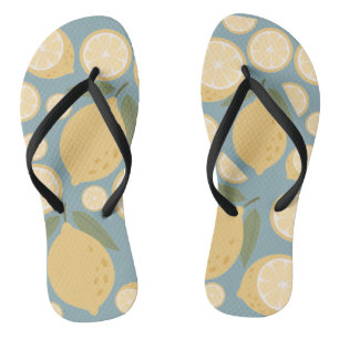 Yellow Lemon Seamless Pattern Thongs