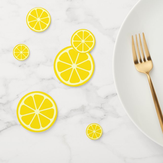 Yellow Lemon Slice Fun Summer Citrus Confetti (Group)