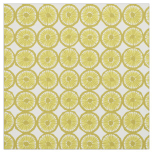 yellow lemon slices pattern fabric