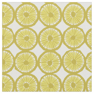 yellow lemon slices pattern modern print fabric