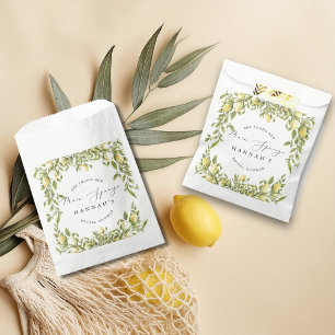 Yellow Lemon Sorrento Mediterranean Bridal Shower Favour Bag