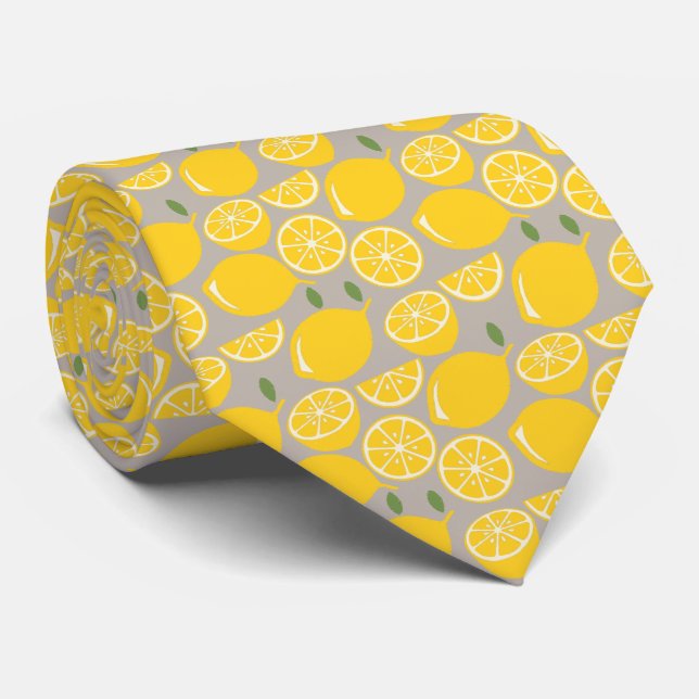 Yellow Lemon Summer Fruit Tie (Rolled)