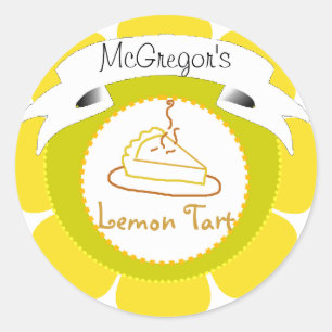 Yellow Lemon tart pie label