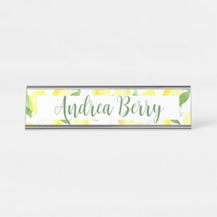 Yellow Lemon Teacher Desk Name Plate