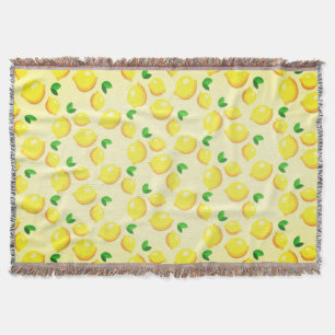 Yellow Lemon Throw Blanket