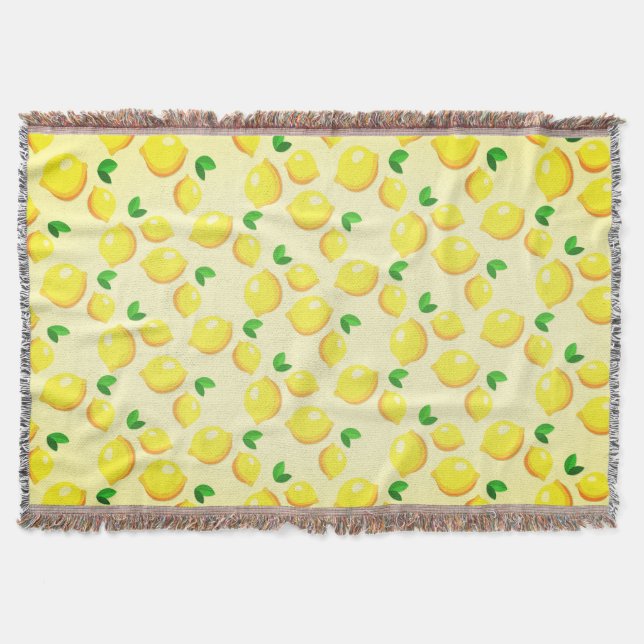 Yellow Lemon Throw Blanket (Front)