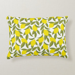 Yellow lemon tree seamless pattern decorative cushion