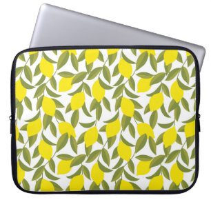 Yellow lemon tree seamless pattern laptop sleeve