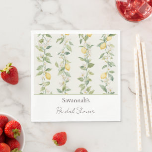 Yellow Lemon Vines Bridal Shower Napkin