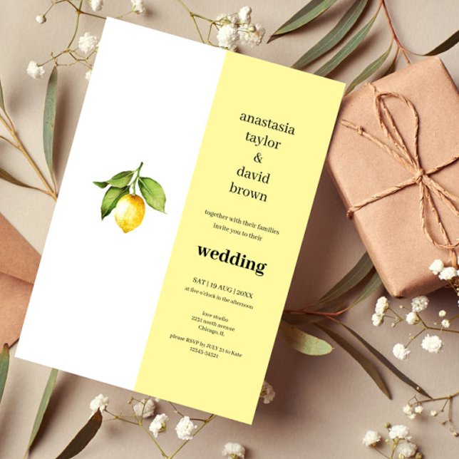 Yellow Lemon  Wedding Invitation (Creator Uploaded)