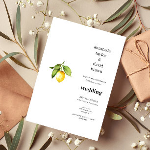  Yellow Lemon  Wedding Invitation