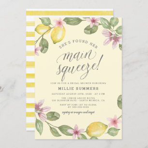 Yellow   Lemon Wreath Main Squeeze Bridal Shower Invitation