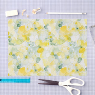 Yellow Lemons Abstract Birthday Tissue Paper