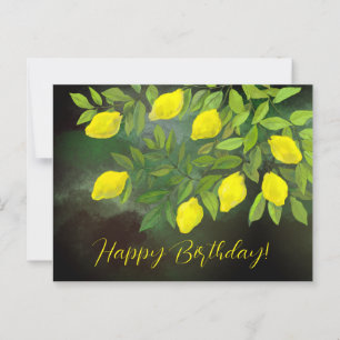 Yellow lemons and branches postcard
