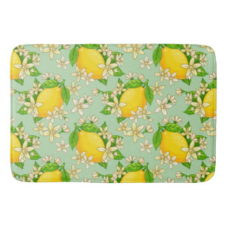 yellow lemons bath mat