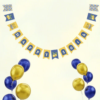 Yellow Lemons Blue Italian Amalfi 50th Birthday Bunting