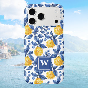 Yellow Lemons Blue Mediterranean Amalfi Initial