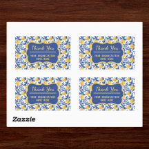 Yellow Lemons Blue Mediterranean Amalfi Thank You