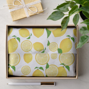 Yellow Lemons & Citrus Slices Pattern Tissue Paper