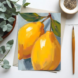 Yellow Lemons Citrus Watercolor Postcard