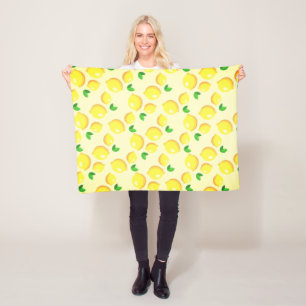 Yellow Lemons Fleece Blanket