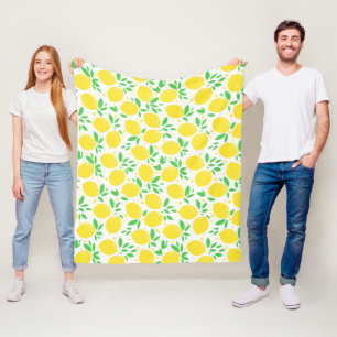Yellow Lemons Fleece Blanket