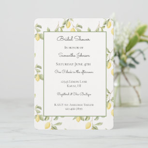 Yellow Lemons Fruit Bridal Shower Invitation