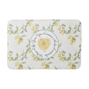 Yellow Lemons Fruit Lemonade Bath Mat