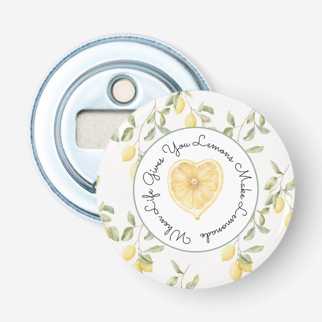 Yellow Lemons Fruit Lemonade Bottle Opener (Front)