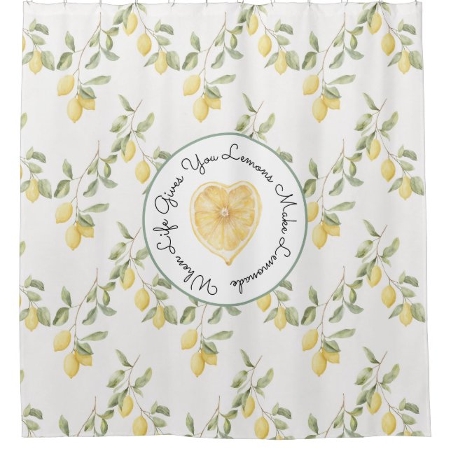 Yellow Lemons Fruit Lemonade Shower Curtain (Front)