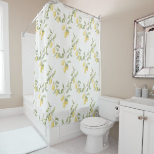 Yellow Lemons Fruit   Shower Curtain