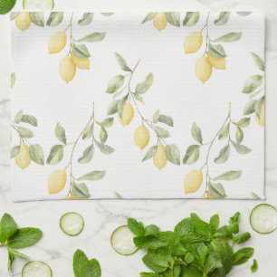 Yellow Lemons Fruit Tea Towel