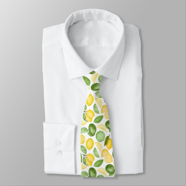 Yellow Lemons Green Limes  Tie (Tied)
