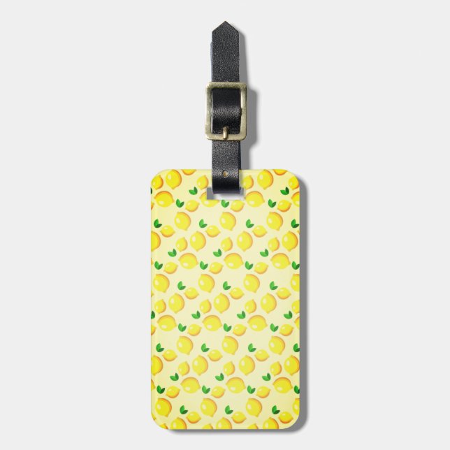 Yellow Lemons Luggage Tag (Front Vertical)