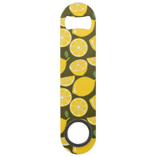 Yellow Lemons & Olive Green Pattern: Modern Citrus