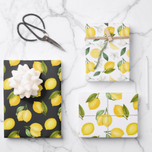 Yellow Lemons On the Vine  Wrapping Paper Sheet