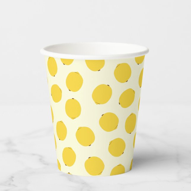 Yellow Lemons Paper Cups (Front)
