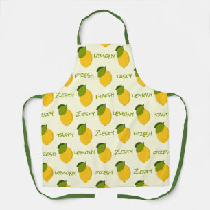 Yellow Lemons Pattern Fresh Zesty Tasty Lemony Apron