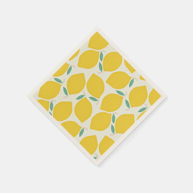 Yellow Lemons Pattern Napkin (Corner)