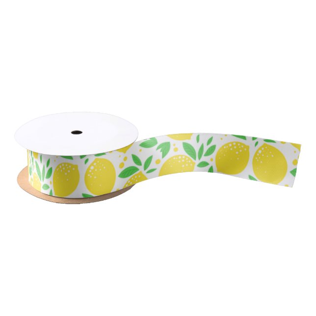 Yellow Lemons Ribbon Satin Ribbon (Spool)
