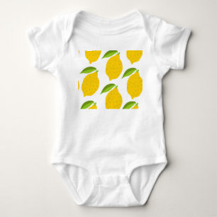 Yellow lemons, seamless artistic pattern. baby bodysuit