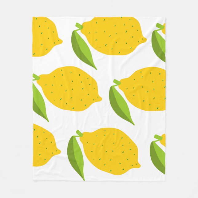 Yellow lemons, seamless artistic pattern. fleece blanket (Front)