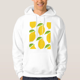 Yellow lemons, seamless artistic pattern. hoodie
