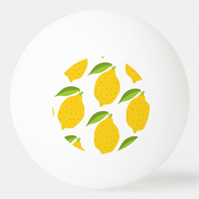 Yellow lemons, seamless artistic pattern. ping pong ball (Front)