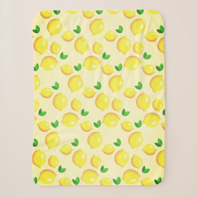 Yellow Lemons Sherpa Blanket (Front)