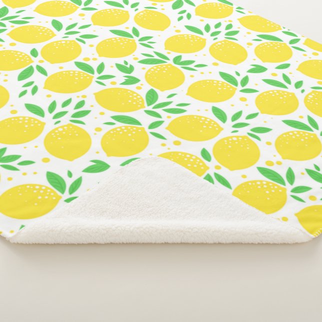 Yellow Lemons Sherpa Blanket (3/4)