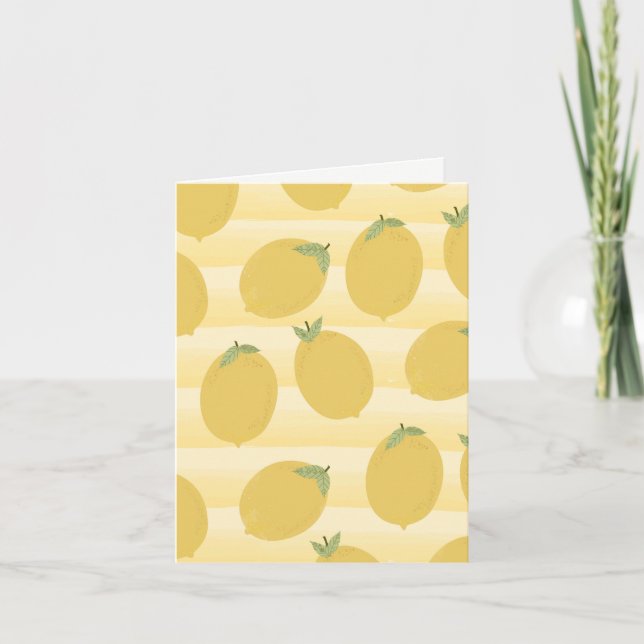Yellow Lemons Summer Fruit Bright Birthday Party Card (Front)