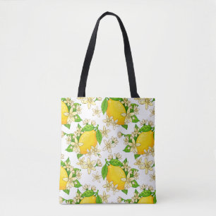 yellow lemons tote bag