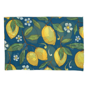 Yellow Lemons: Tropical Fruit Pattern. Pillowcase